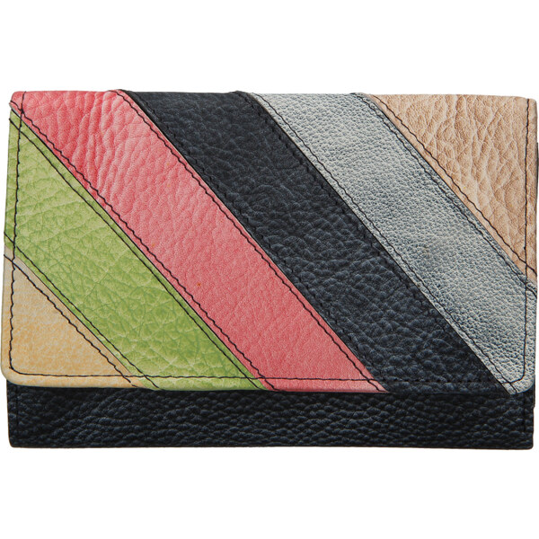 Lagen Dámska kožená peňaženka 2864-77/R charcoal/multi 45867897