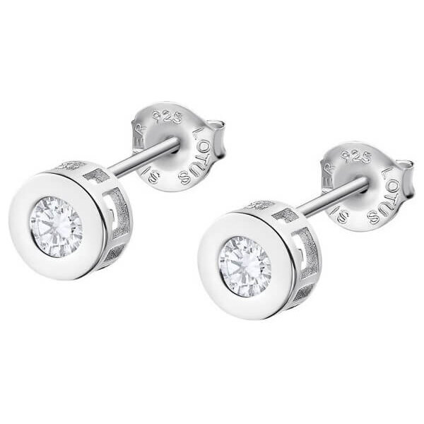 Lotus Silver Trblietavé strieborné náušnice s čírymi zirkónmi Pure 66581395