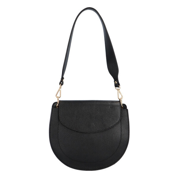Dámska kožená kabelka cez plece čierna - ItalY Amanda čierna 30547670
