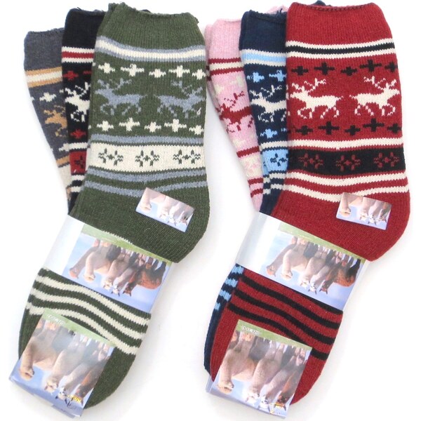 Dámske hrubé ponožky 3 páry- vlnené 26996798