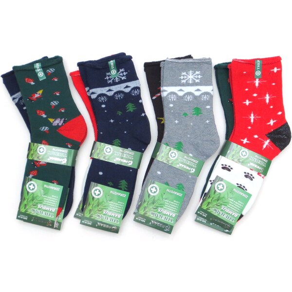 Dámske zdravotné ponožky termo 2 páry- vianočné 29236364