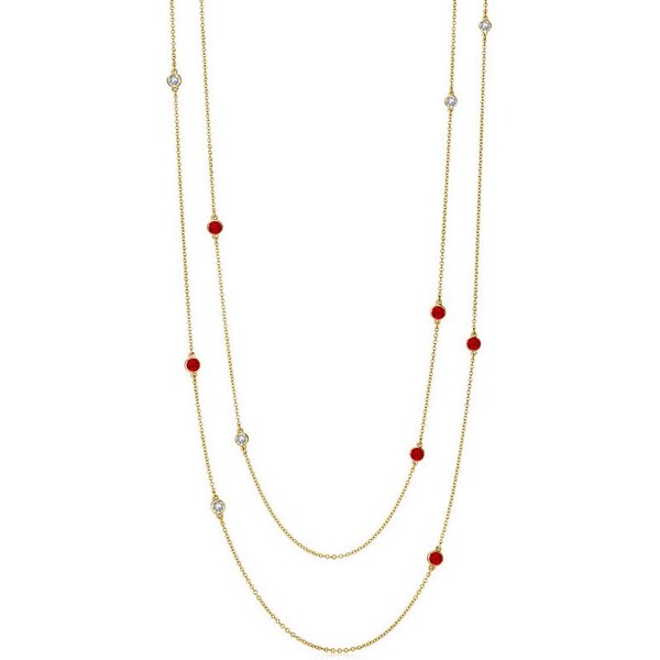 SWAROVSKI Elements Swarovski e. dlhý náhrdelník Pure Lines, červený 27000221