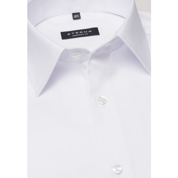 ETERNA Comfort Fit biela nie presvitajúca košeľa dlhý rukáv Rypsový 50695259
