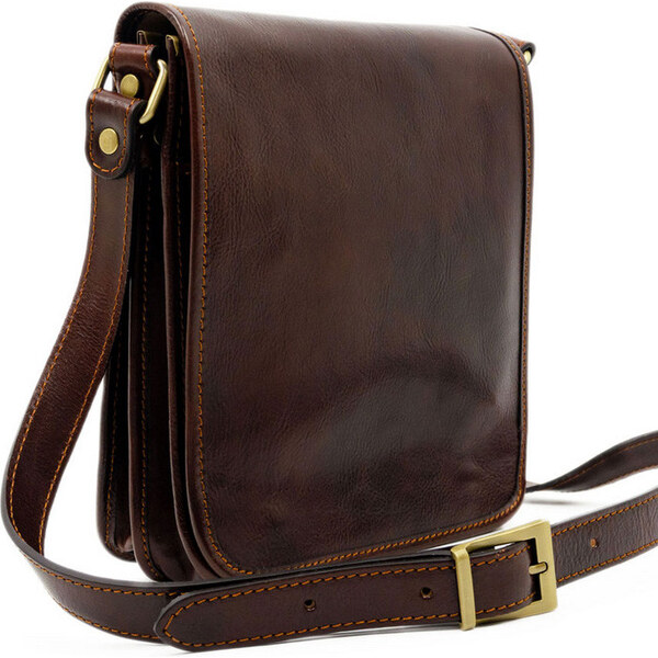 Glara Malá kožená crossbody taška Premium 27009463