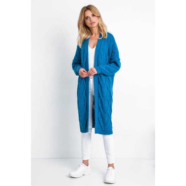 Glara Dámsky dlhý kardigan z vlny 36492634