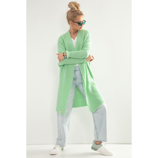 Glara Dámsky pletený kabátik kardigan s vlnou 27009448
