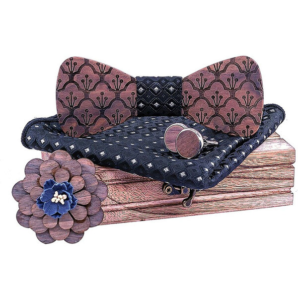 Mahoosive Drevený motýlik 4 dielna súprava T276-C4 35941936