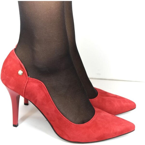 JOHN-C Dámske červené kožené lodičky LUCY 27137395