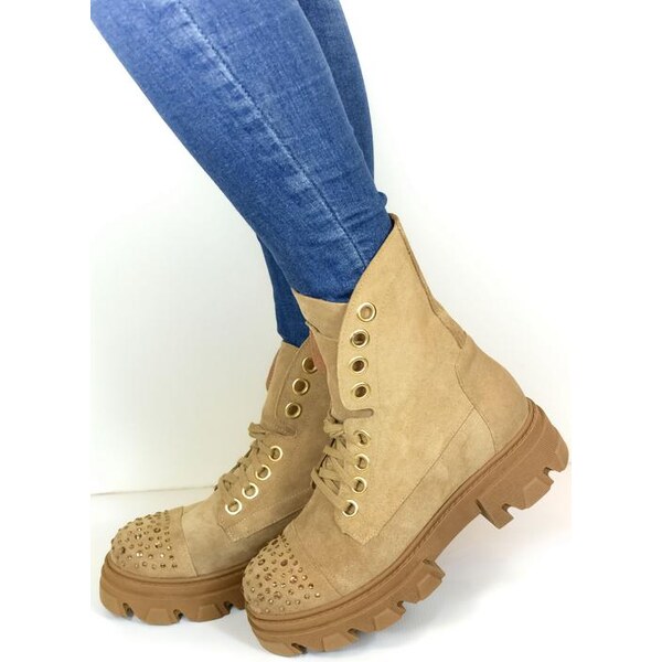 JOHN-C Dámske hnedé kožené čižmy LINDA 27137401