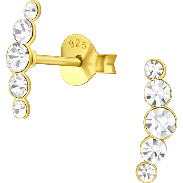 Olivie Strieborné kryštálové náušnice GOLD 7661 45161314