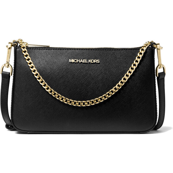 Michael Kors Jet Set Medium Saffiano Leather Crossbody Bag Black 27224564