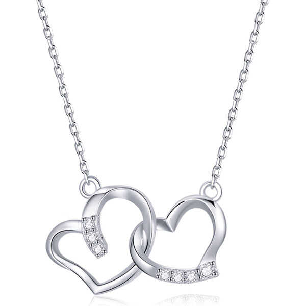 Olivie Strieborný náhrdelník SPOJENÉ SRDCIA 5380 27238286