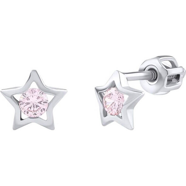 Silvego Strieborné kôstkové náušnice s ružovými zirkónmi Adina 66592089