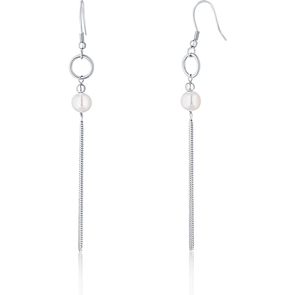 Ligot Strieborné retiazkové náušnice s prírodnou sladkovodnou perlou 46720298