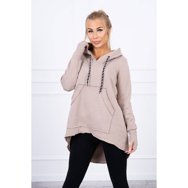 Fashionweek Zateplená mikina s dlhšími chrbtom a kapucňou K9316 48751346