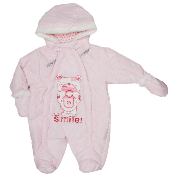 BASIC Nursery Time Svetloružová kombinéza s medvedíkom 27349645