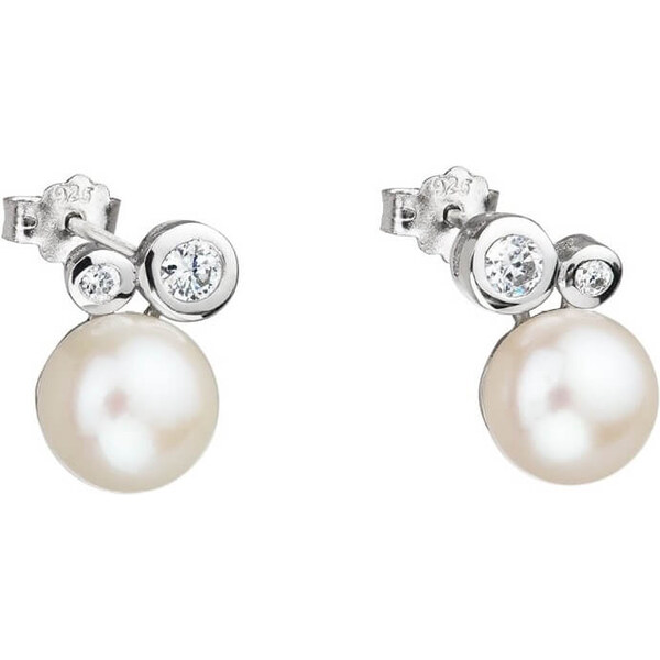 Preciosa Nežné náušnice s riečnou perlou a kryštály kubické zirkónia 66584837