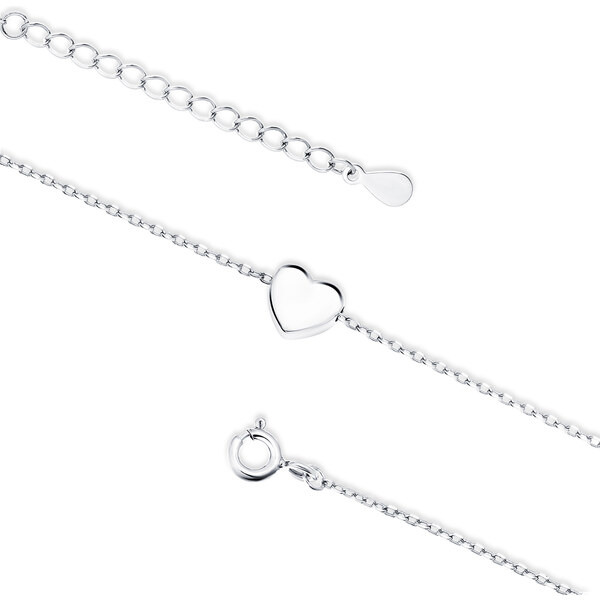 Olivie Strieborná retiazka na nohu so srdiečkom 5750 30503504