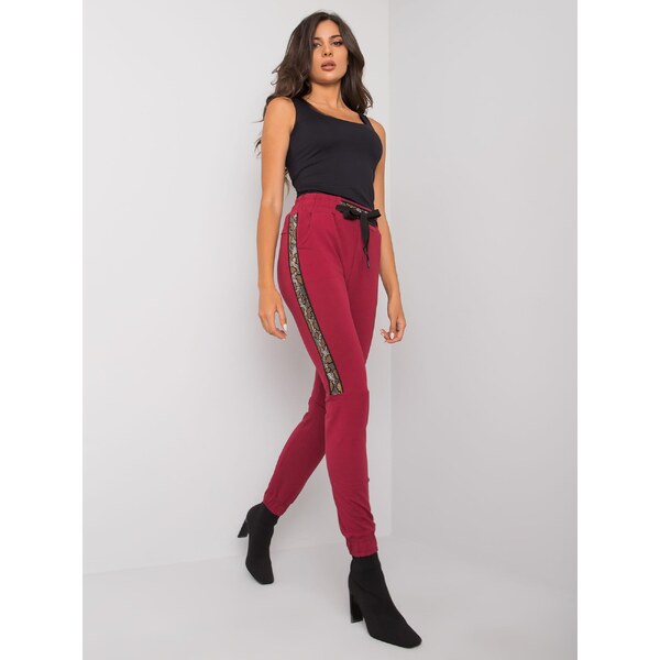 RELEVANCE Sweatpants-RV-DR-6891.54-burgundy 64683237