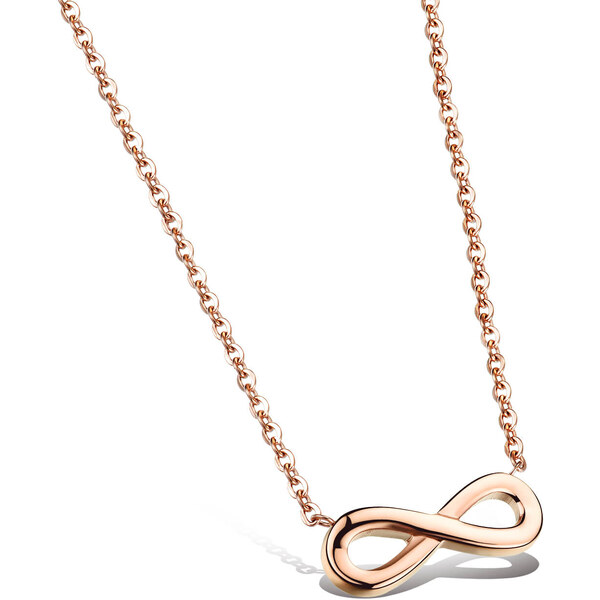 Troli Ružovo pozlátený oceľový náhrdelník Nekonečno KNS-271 66589681