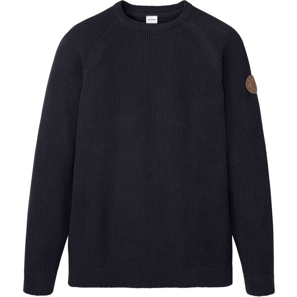 bonprix Hrubo pletený pulóver s recyklovanou bavlnou, farba modrá 45201191