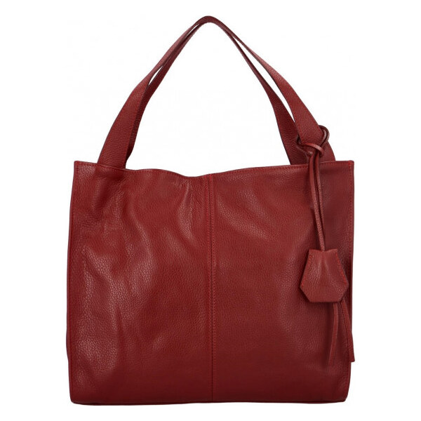 Dámska kožená kabelka tmavo červená - ItalY Methy červená 30547653