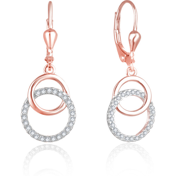 Beneto Štýlové bronzové náušnice so zirkónmi AGUC2707-RHR 66593464