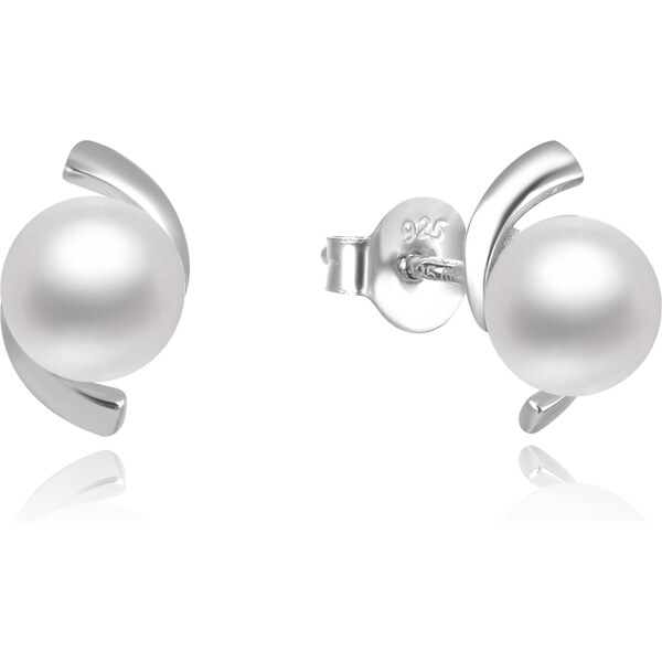 Beneto Elegantné strieborné perlové náušnice AGUP2668P 66584354