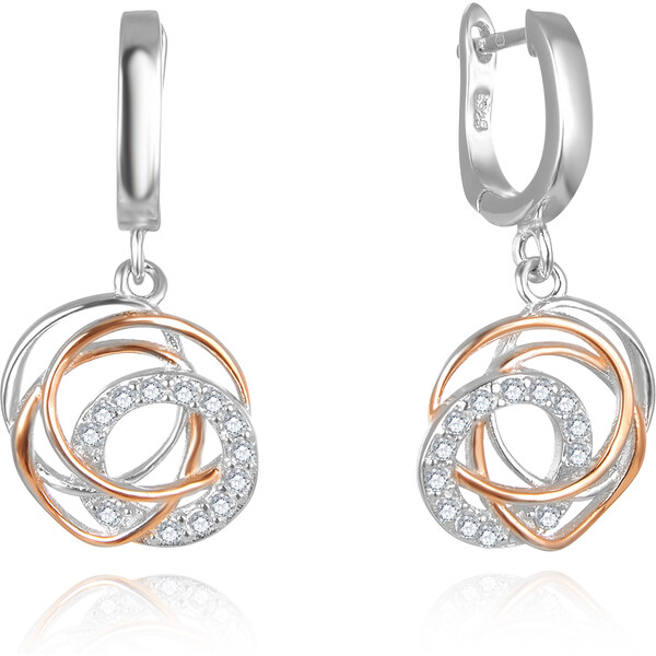 Beneto Módne bicolor náušnice so zirkónmi AGUP2689-RHR 66591009