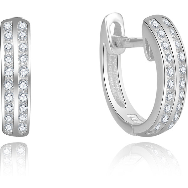 Beneto Jemné strieborné náušnice s čírymi zirkónmi AGUC2697-W 66590506