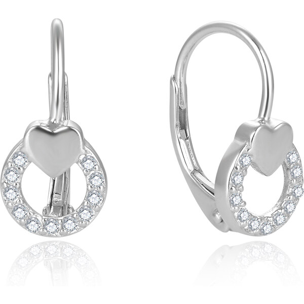 Beneto Nežné strieborné náušnice so srdiečkom AGUC2701 66591087