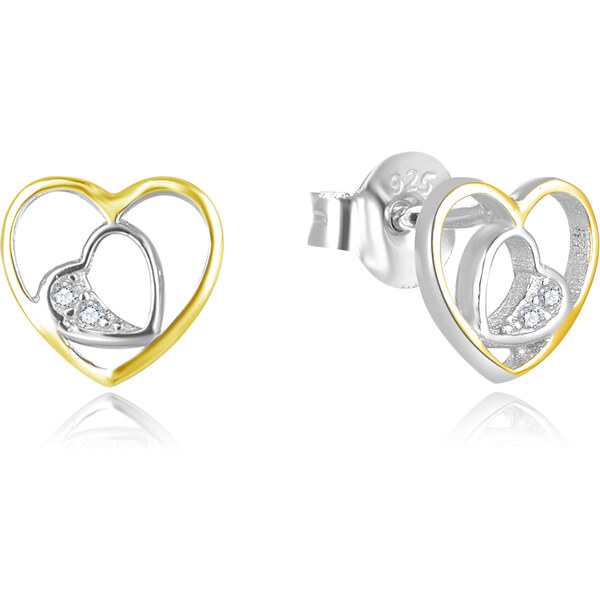 Beneto Romantické bicolor srdiečkové náušnice AGUP2688-RHG 66590429