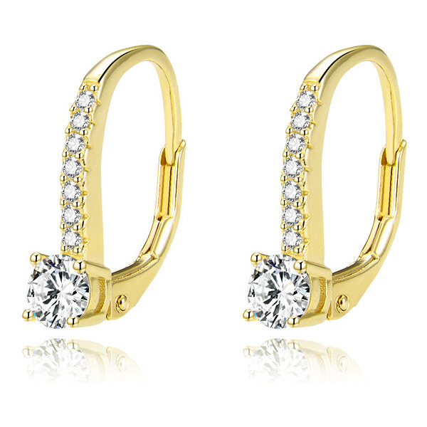 Beneto Nežné pozlátené náušnice so zirkónmi AGUC1955-GOLD 66595262