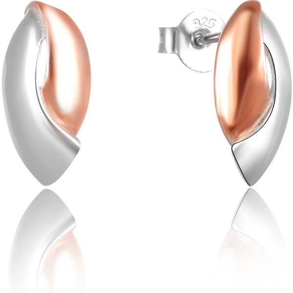 Beneto Módne strieborné bicolor náušnice AGUP2611 66585736