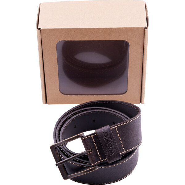 Opasok WRANGLER W0081US85 BROWN BASIC STITCHED BELT 23586675