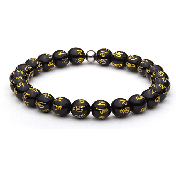 BudNej Minerálny náramok OBSIDIÁN S MANTROM MN1093 35942001