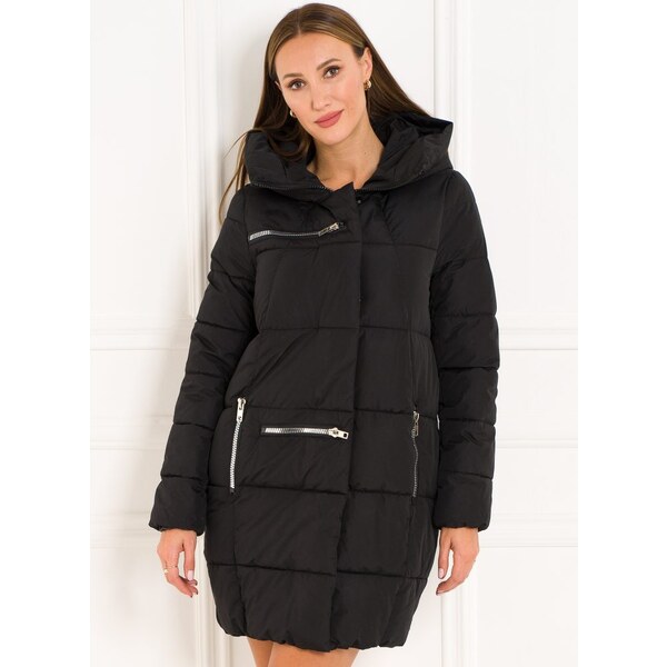 Due Linee Dámska bunda s ozdobnými zipsami čierna 27541727