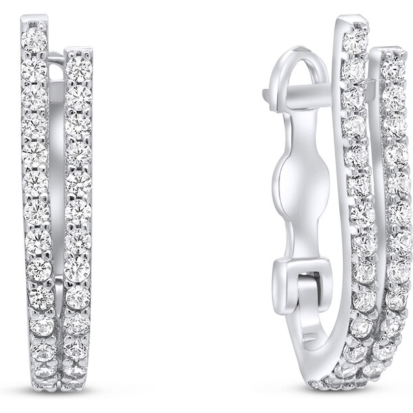 Brilio Silver Elegantné strieborné náušnice so zirkónmi EA133W 66578501