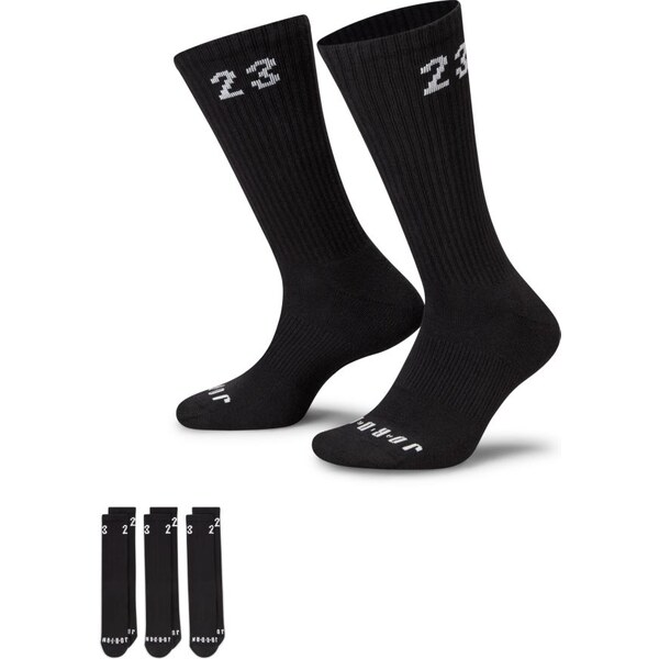 Jordan Essentials 3 Pack Crew Black Socks - Unisex - Ponožky Jordan - 66355655