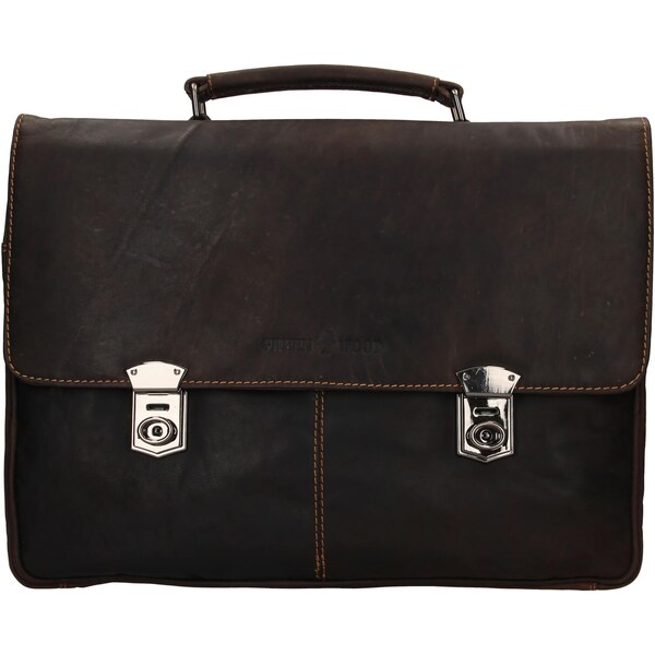 Pánska kožená aktovka Greenwood Seen - tmavo hnedá 50459674