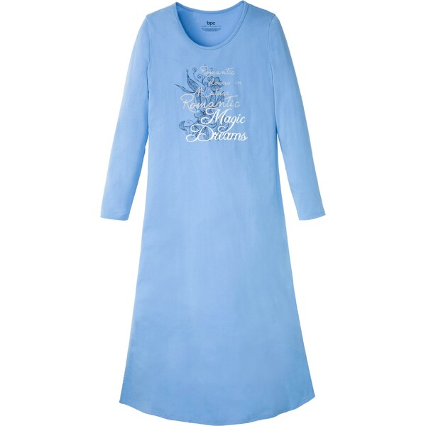 bonprix Nočná košeľa, dlhá, z čistej bio bavlny, farba modrá 47656734