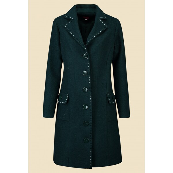Tante Betsy Zelený vlnený kabát 27710342