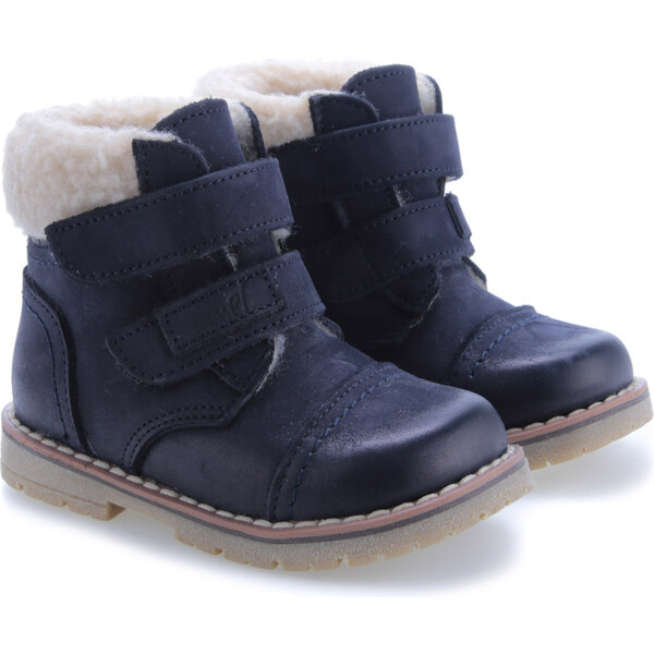 Detské zimné kožené topánky s membránou a ovčou vlnou Emel EV2447C-5 46771595