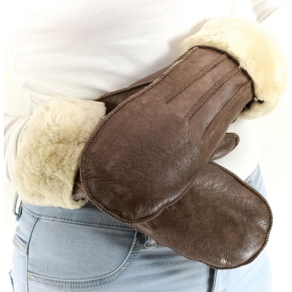 JOHN-C Dámske kožené hnedé rukavice 64460001