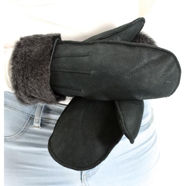 JOHN-C Dámske kožené čierne rukavice 64460002