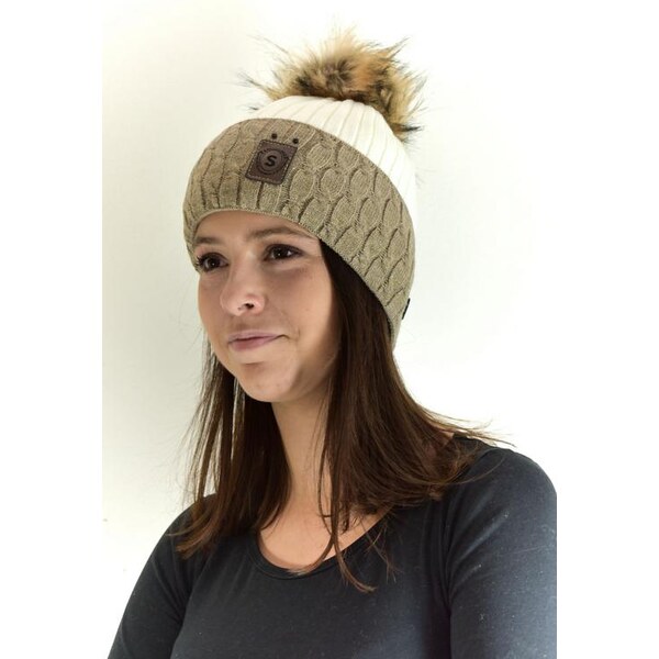 JOHN-C Bielo-hnedá čiapka TEA 27730283