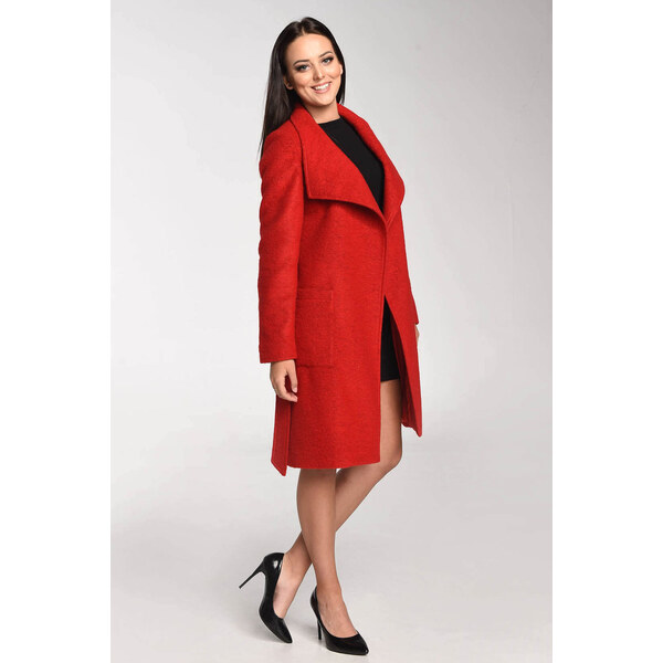 Glara Zavinovací dámsky kabát z vlny 27747447