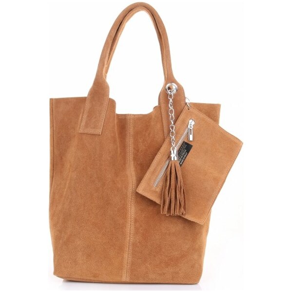 Kožené kabelka shopper bag Genuine Leather ryšavá 801 65619042