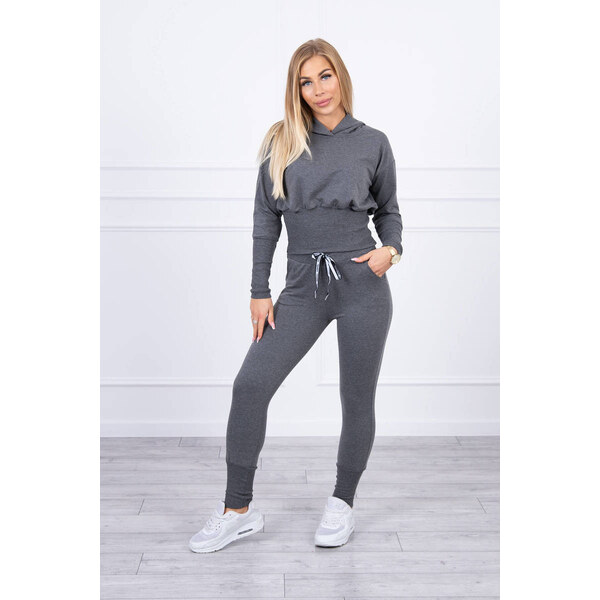 MladaModa Tepláková súprava s kapucňou a širokým pásom model 9323 27757397