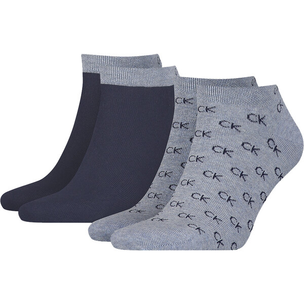 CALVIN KLEIN - 2PACK Eduardo denim členkové ponožky s logom CK 27768989